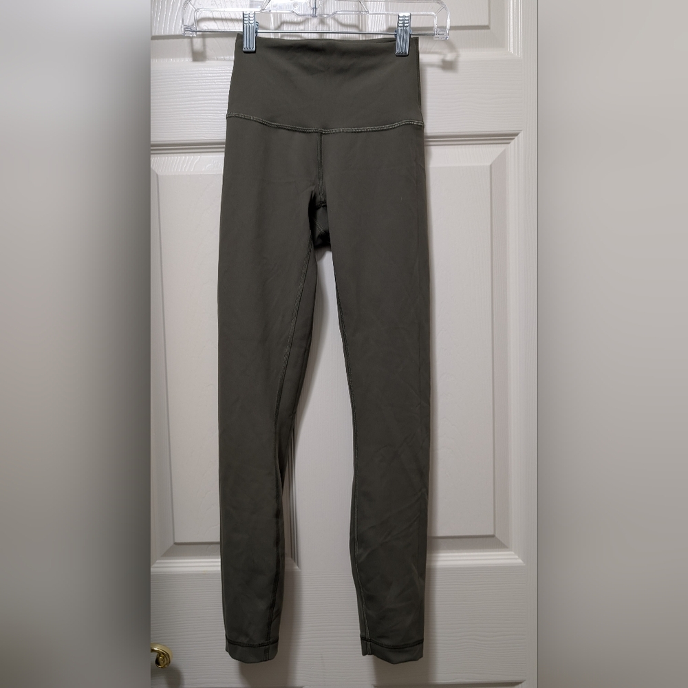Lululemon Wunder Train Contour Fit High-Rise Tight 25" Army Green Size 2